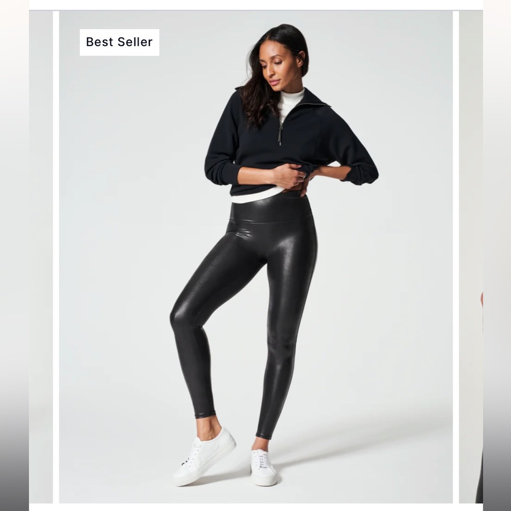 Brand new SPANX faux leather leggings